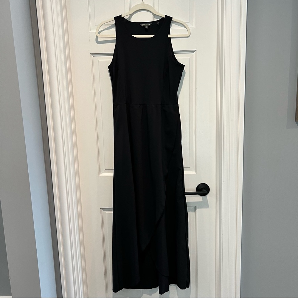 Toad & Co Sunkissed Maxi Dress Black Small Crew Neck Tank A Line Full Length - Picture 3 of 9